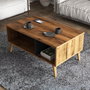 Hanah Home Exxen - 2070 Mesa de centro de 2 niveles Nogal y Antracita
